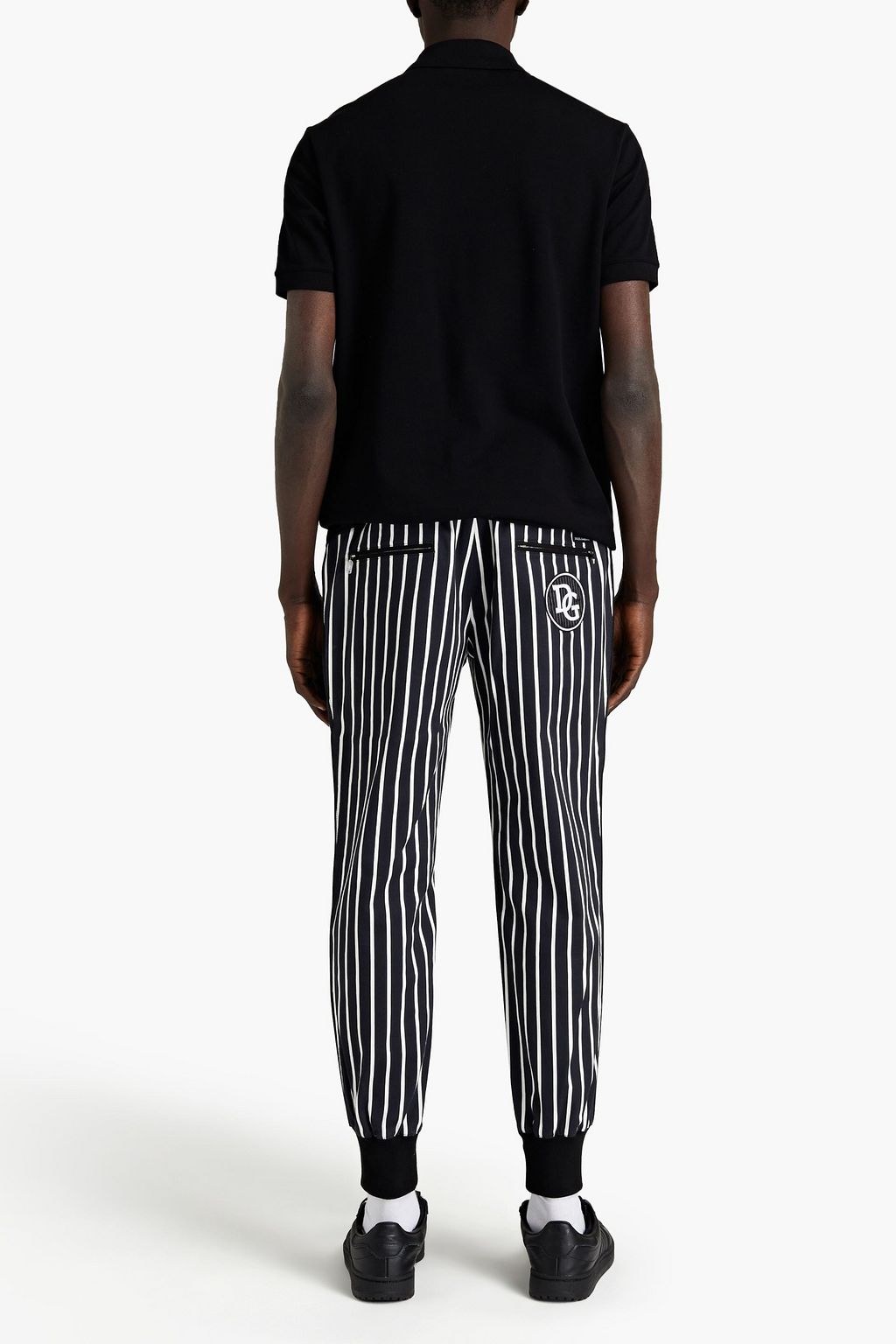 DOLCE & GABBANA Tapered striped stretch-cotton twill sweatpants