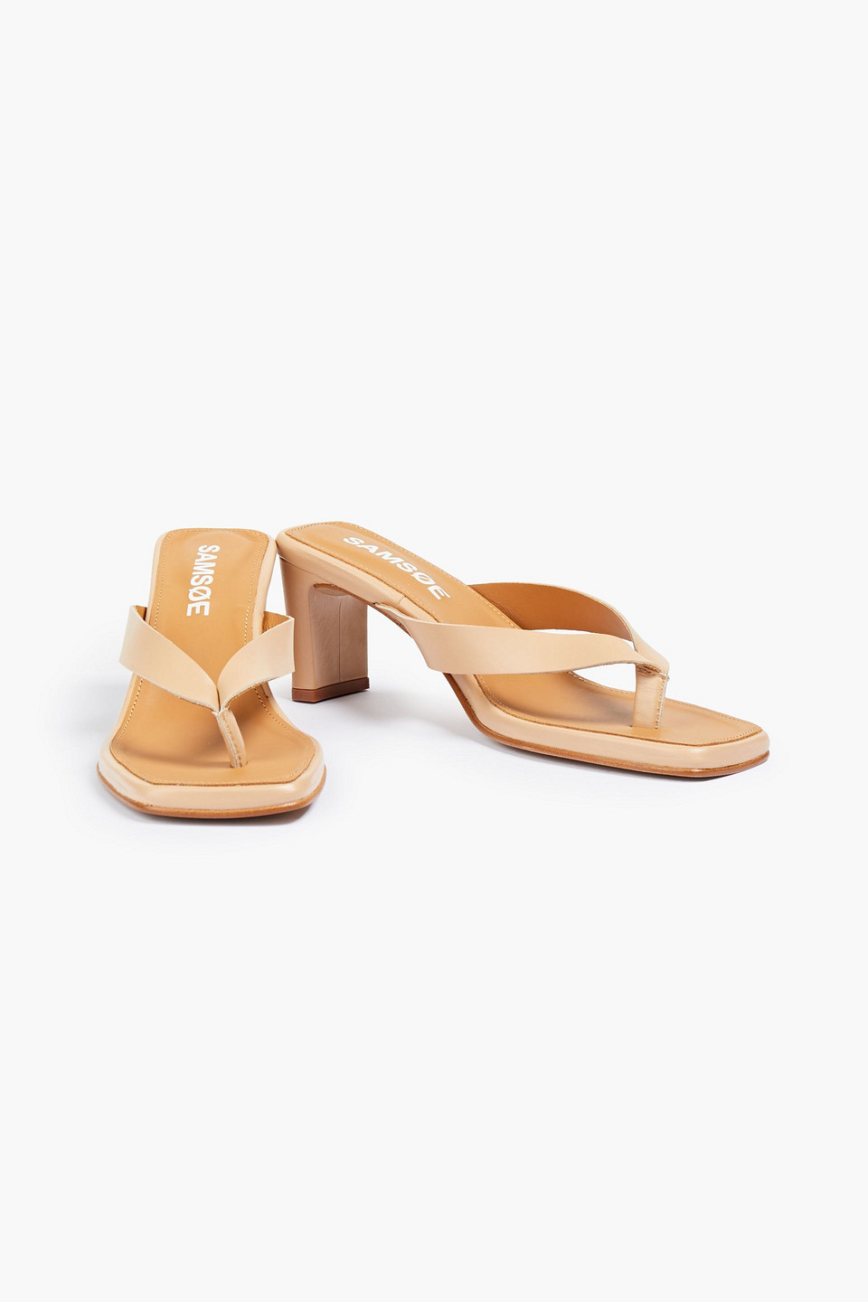 Samsoe & Samsoe Brial Leather Mules In Neutrals