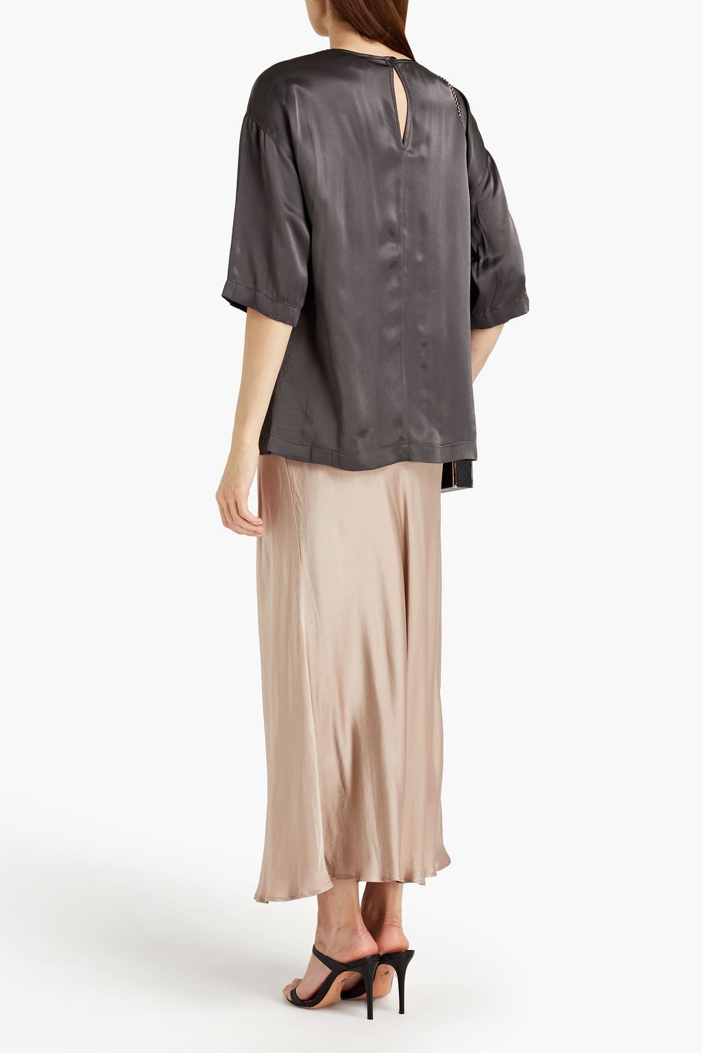 GHOST LONDON Kristan satin-crepe blouse