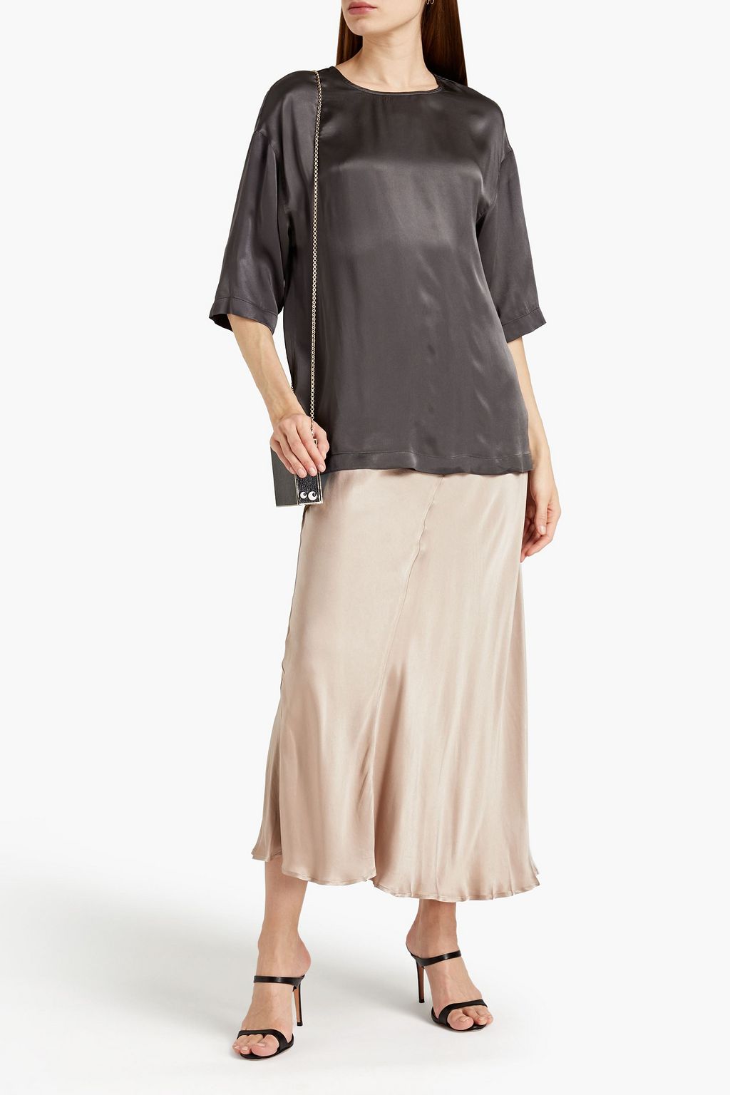 GHOST LONDON Kristan satin-crepe blouse