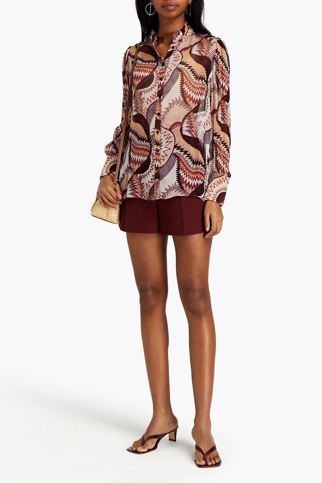 BA&SH Tevy printed crepon shirt