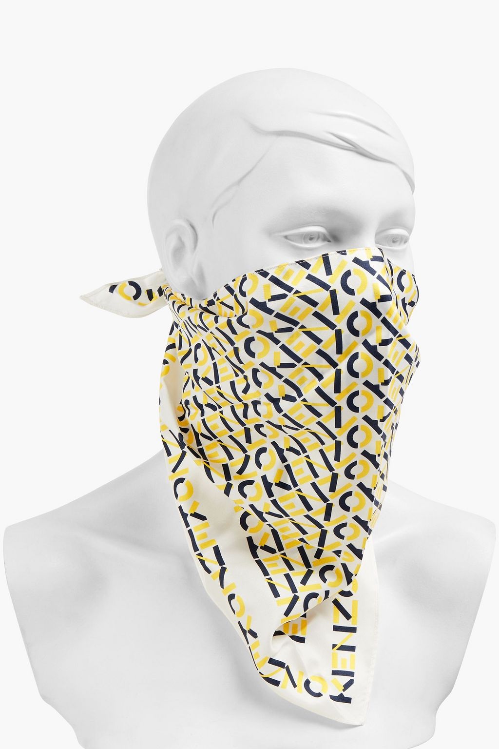 KENZO Logo-print silk-twill bandana