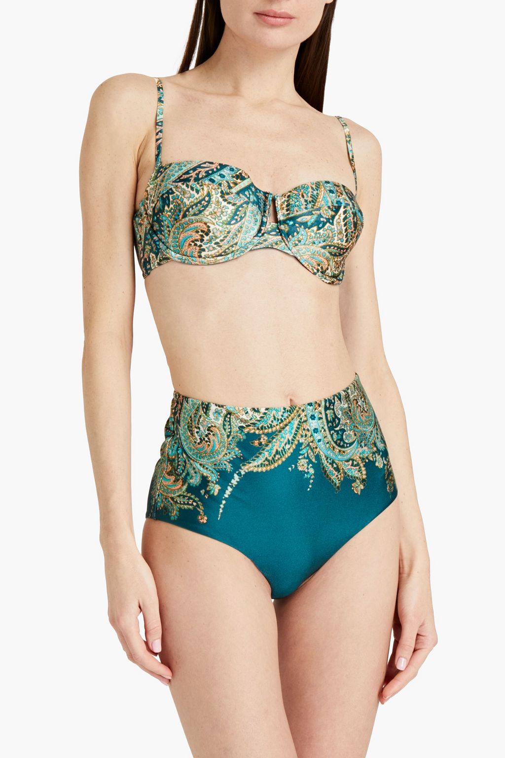 ZIMMERMANN Printed bandeau bikini top