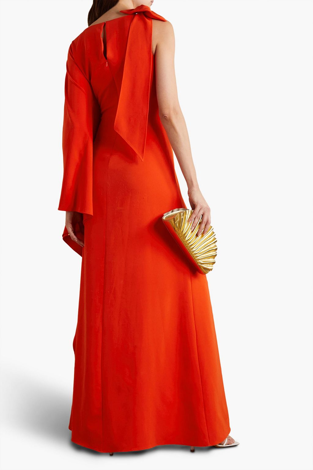 MARCHESA NOTTE 드레이프 & 보우 장식 크레이프 가운