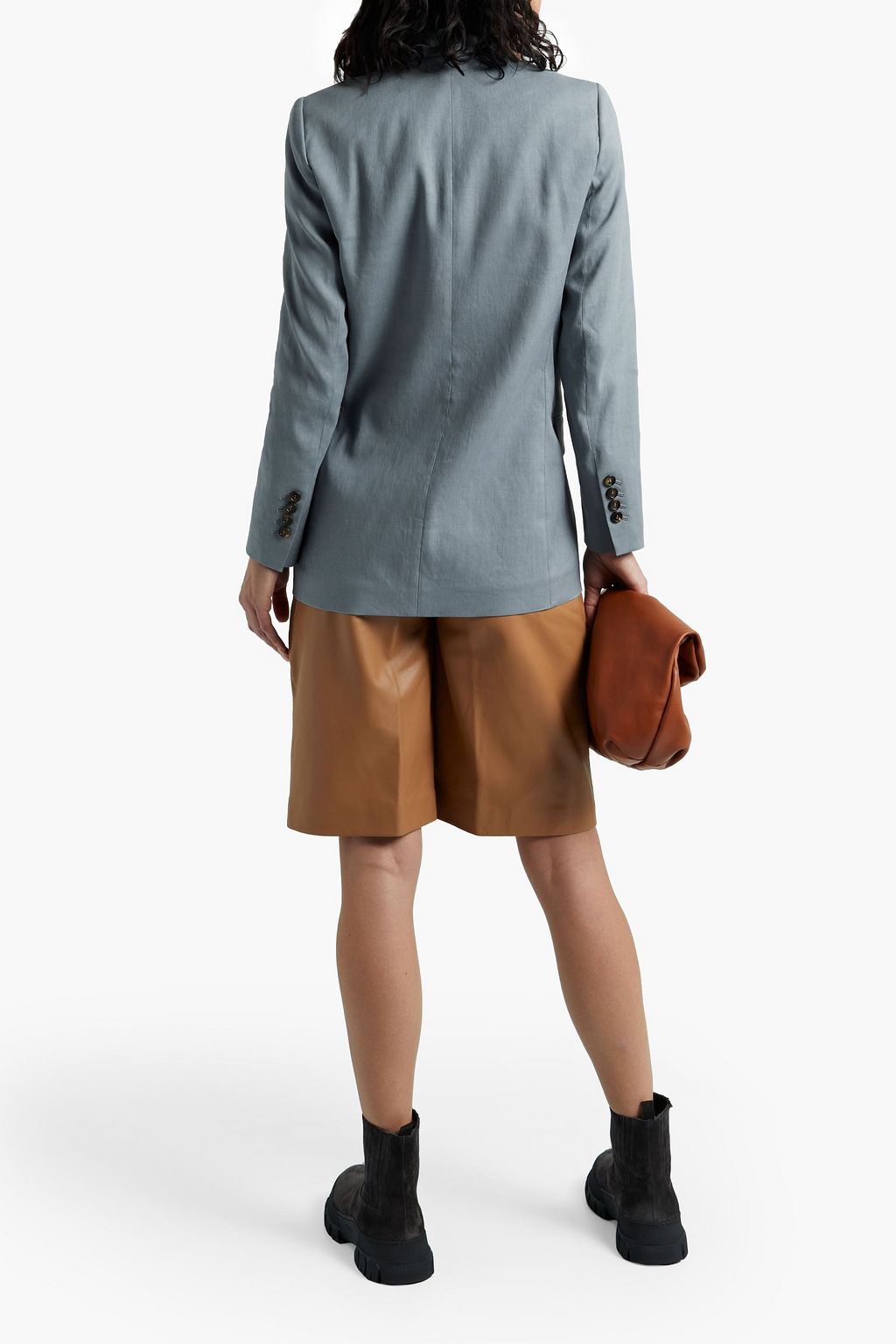 BRUNELLO CUCINELLI Bead-embellished linen-blend blazer