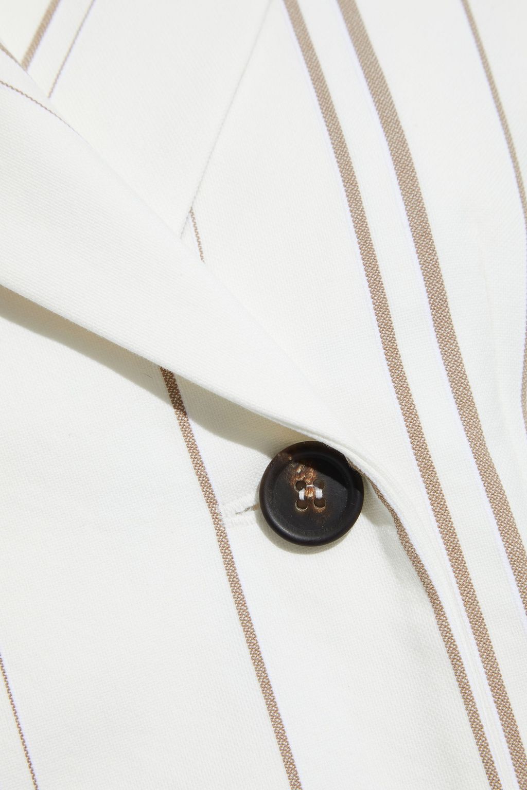 BRUNELLO CUCINELLI Doppelreihiger Blazer aus Baumwolle mit Streifen und Zierperlen