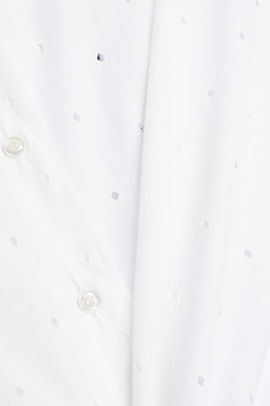 MAJE Lattice-trimmed knotted cotton-poplin top