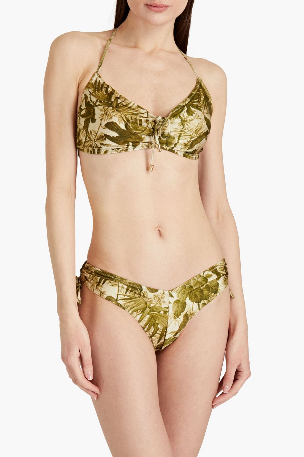 ZIMMERMANN Brighton ruched printed bikini