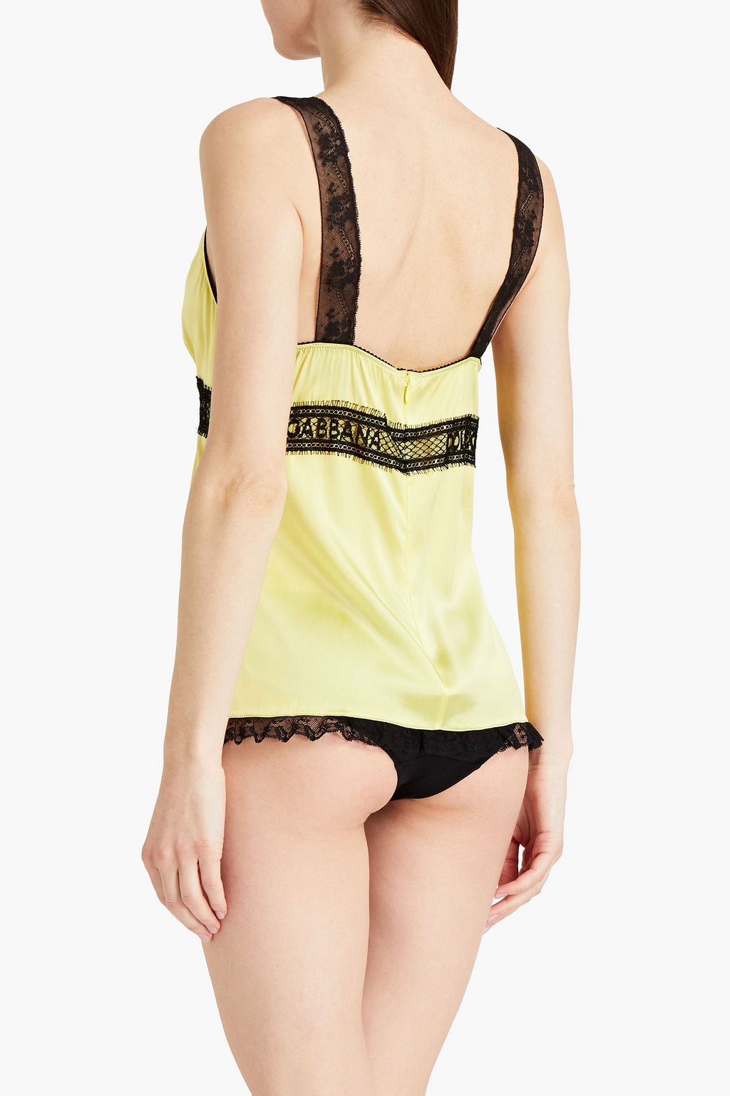 DOLCE&GABBANA Lace-trimmed silk-blend satin camisole
