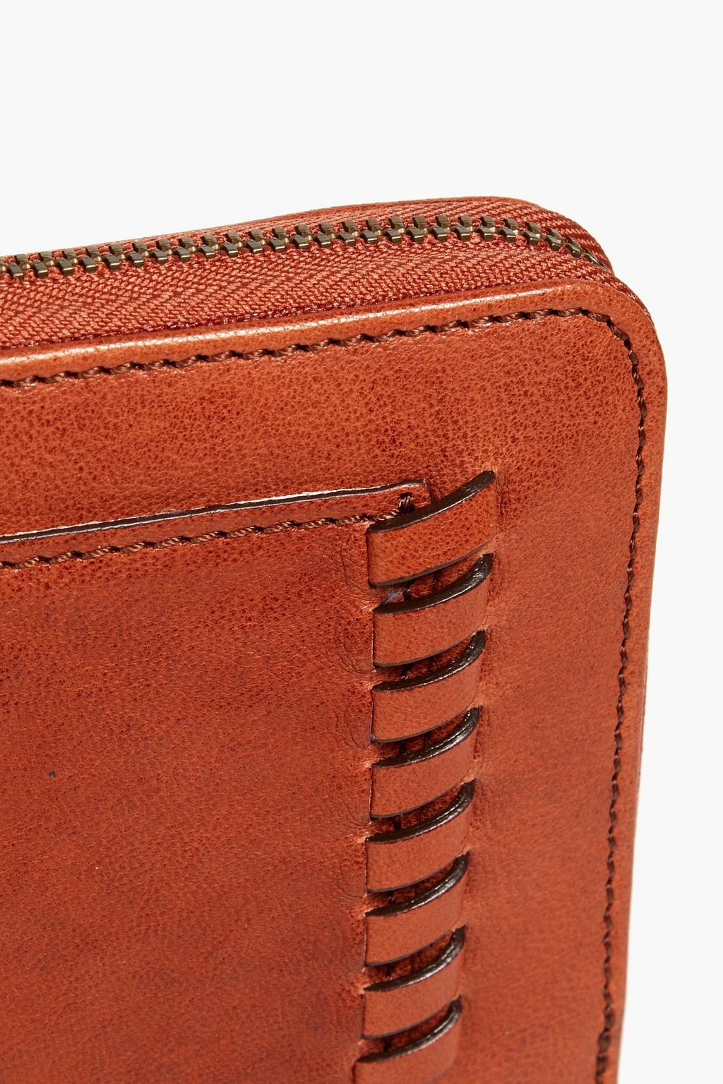 BA&SH Whipstitched leather continental wallet