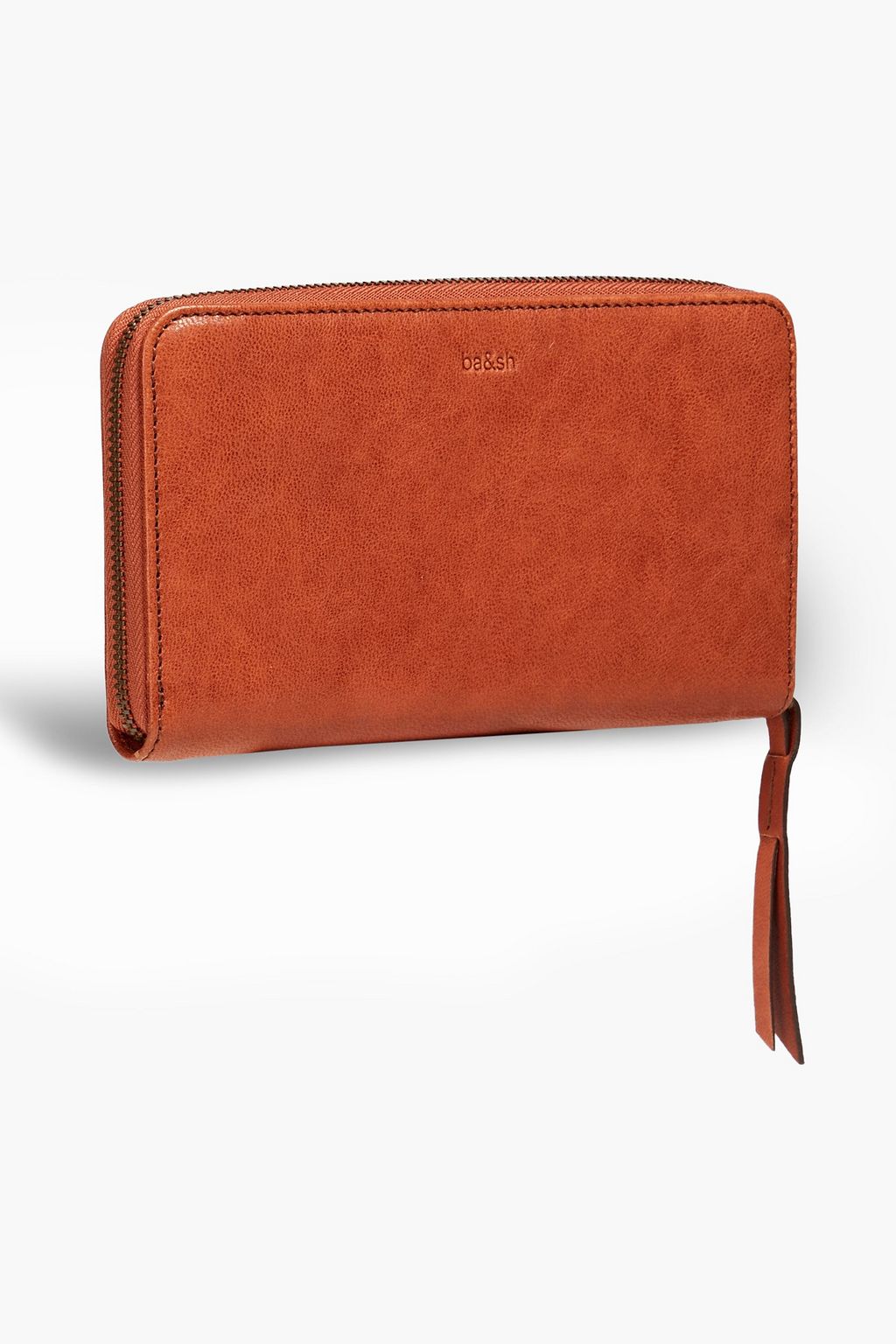 BA&SH Whipstitched leather continental wallet