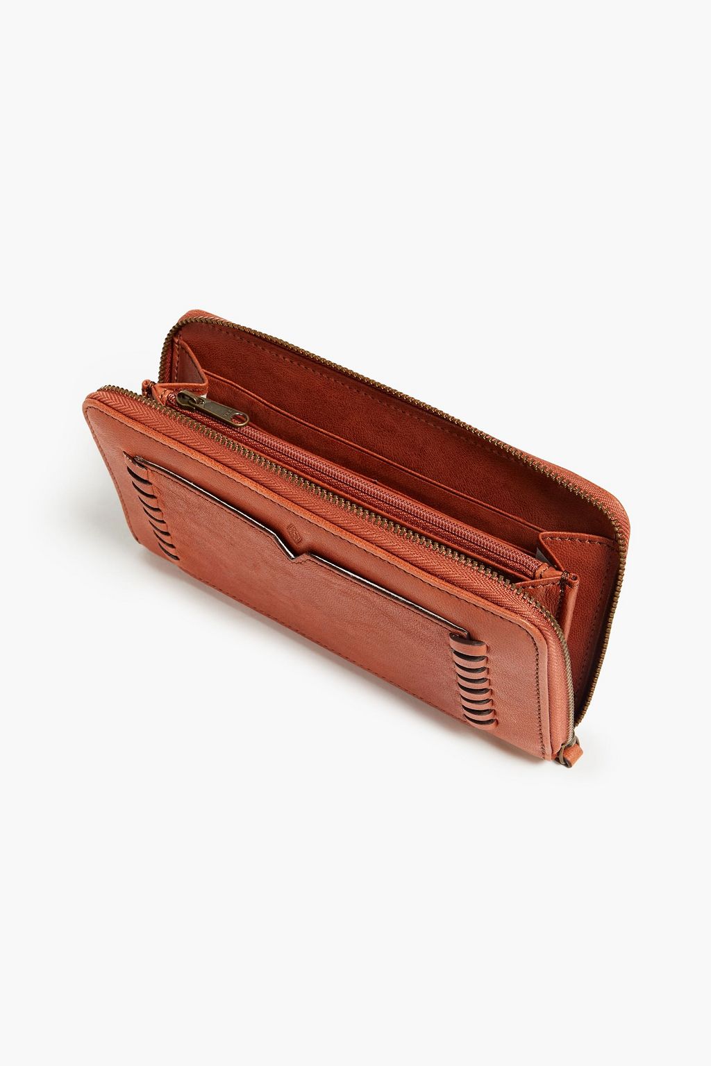 BA&SH Whipstitched leather continental wallet