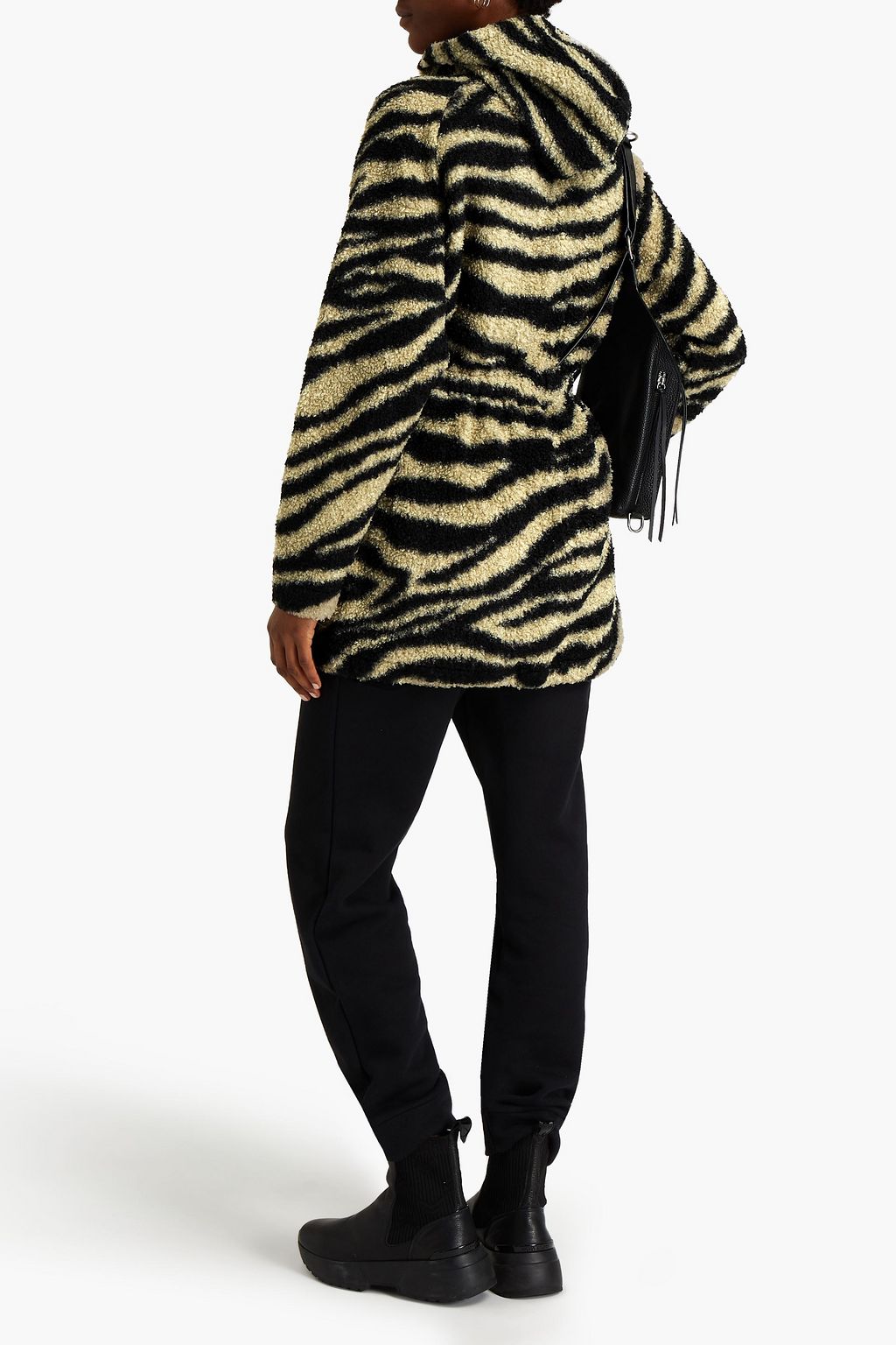 VARLEY Whitfield zebra-print fleece hoodie