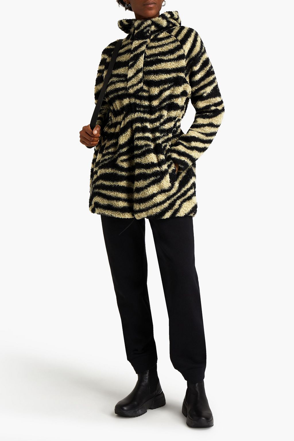 VARLEY Whitfield zebra-print fleece hoodie