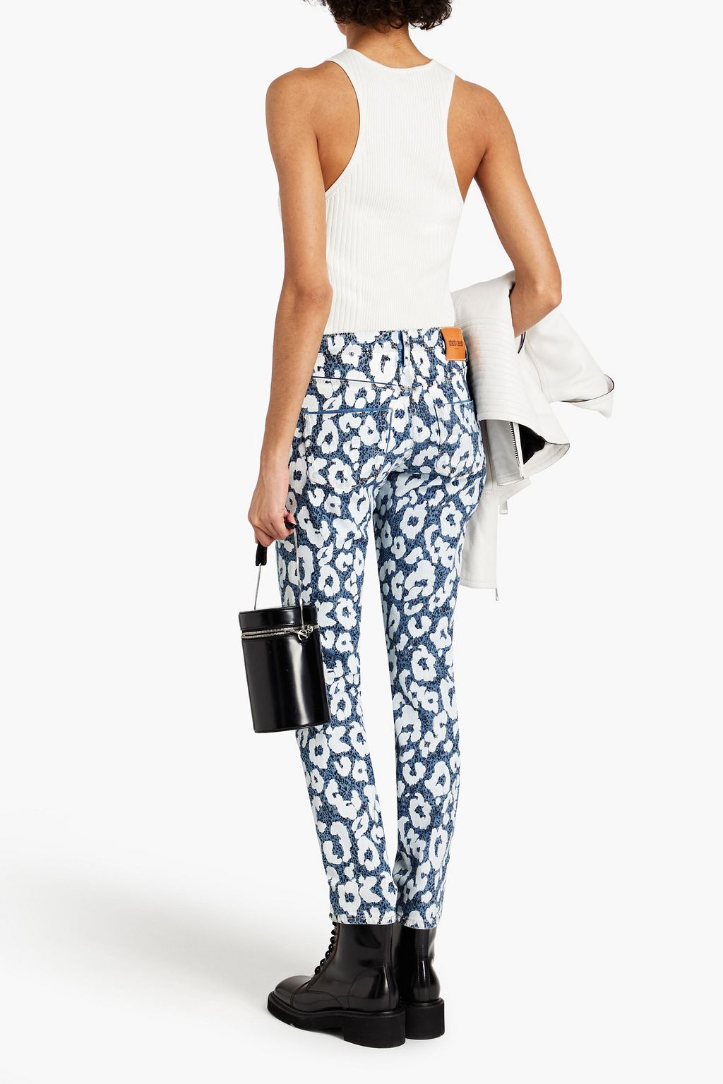 ROBERTO CAVALLI Leopard-print mid-rise skinny jeans