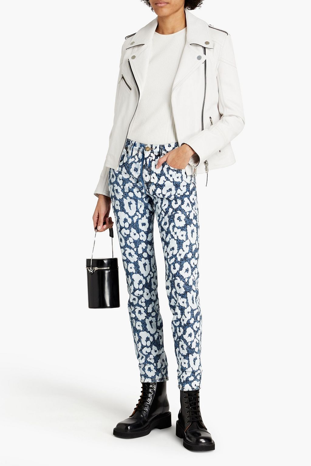 ROBERTO CAVALLI Leopard-print mid-rise skinny jeans