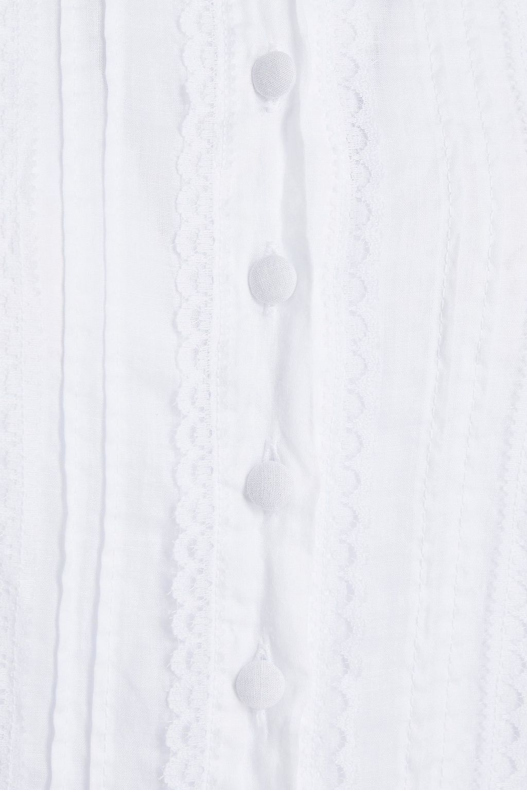 GHOST LONDON Tove lace-trimmed gathered ramie midi dress