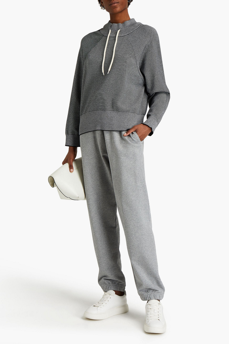Varley Black White Maceo 4.0 Sweat - Atterley In Grey