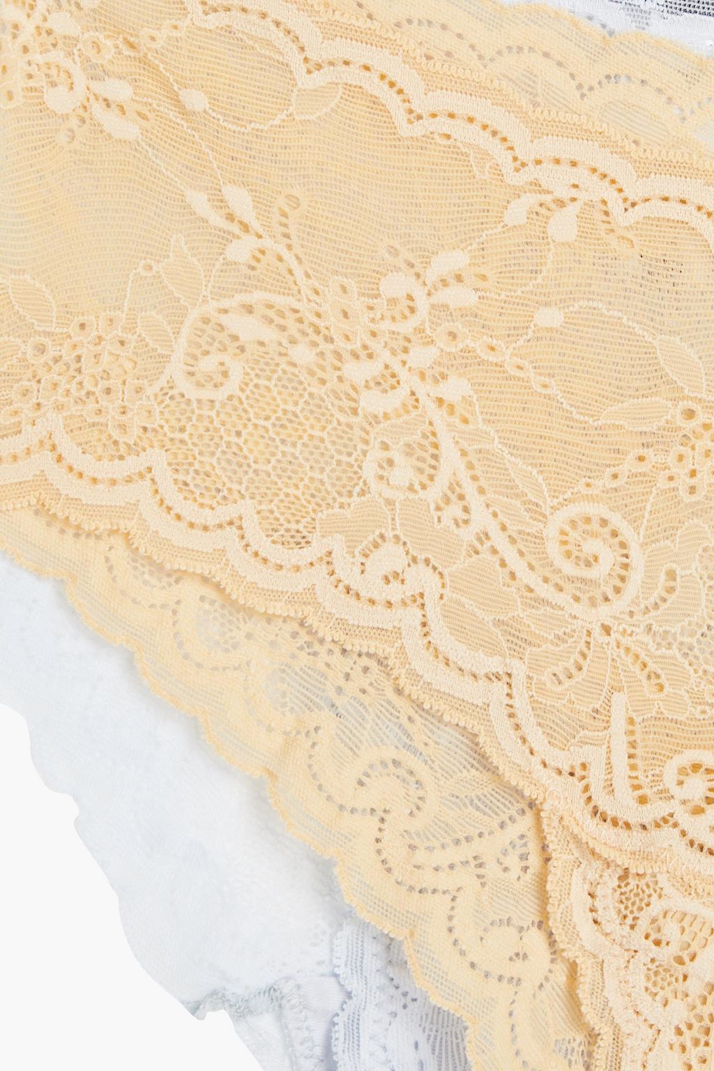 COSABELLA Set of two cotton-blend lace mid-rise briefs