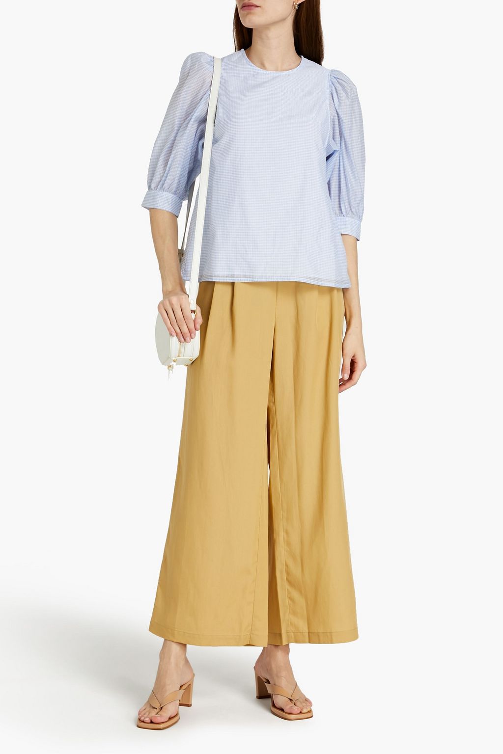 SAMSØE Φ SAMSØE Celestine gingham cotton and silk-blend voile blouse