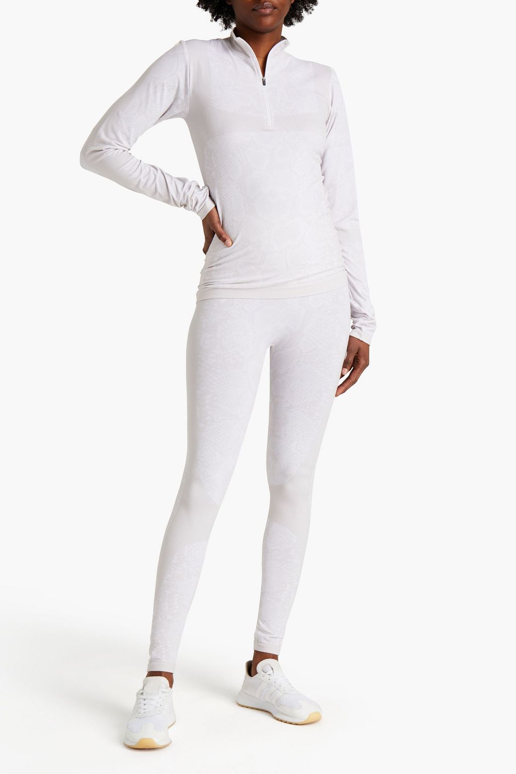 VARLEY Catalina snake-print stretch-jacquard top