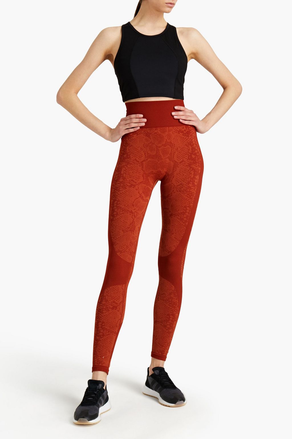VARLEY Ardmore snake-print stretch-jacquard leggings