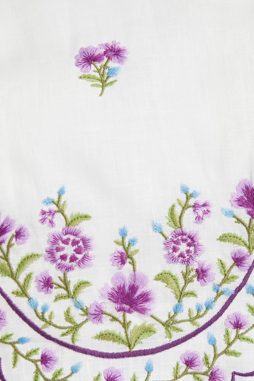 ZIMMERMANN Cropped embroidered linen top