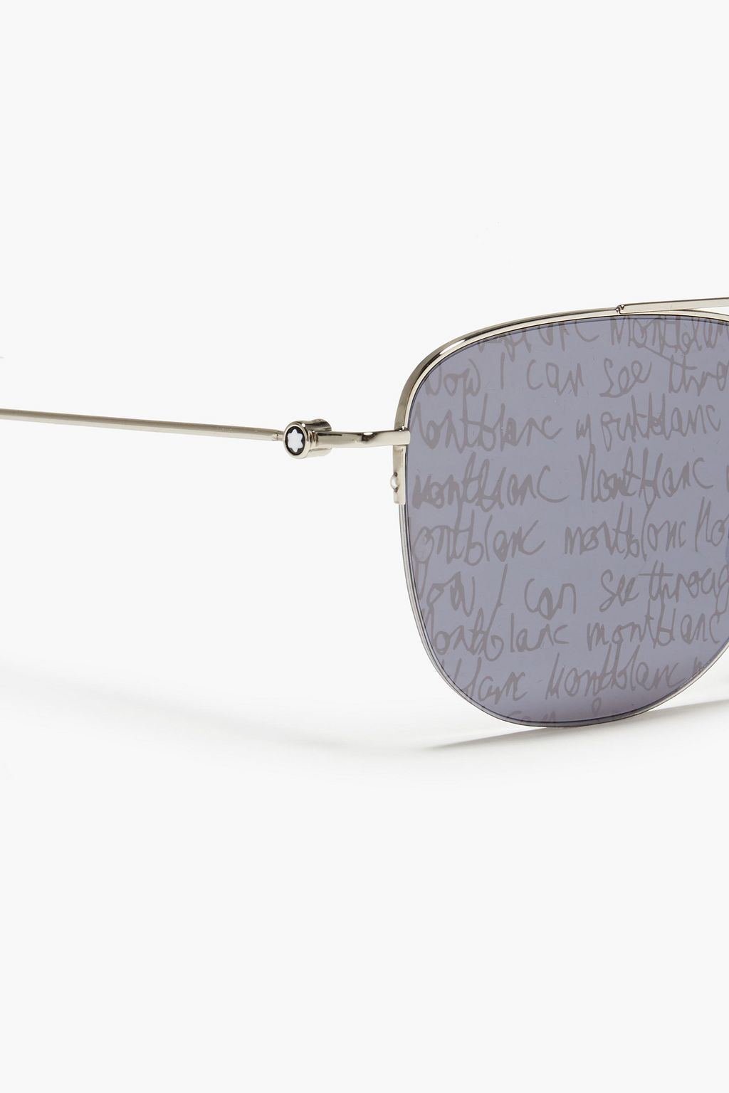 MONTBLANC Aviator-style silver-tone sunglasses
