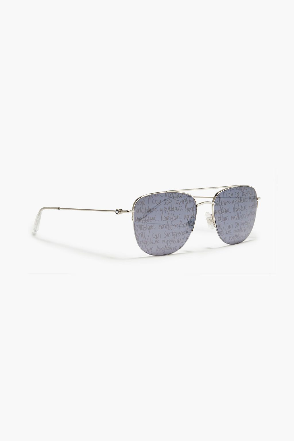 MONTBLANC Aviator-style silver-tone sunglasses
