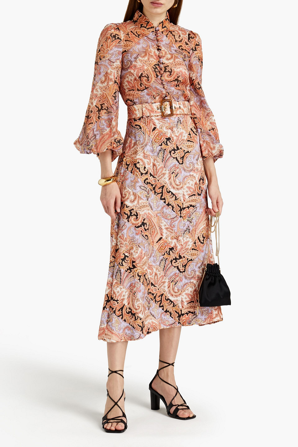 Zimmermann Paisley-print Ramie-voile Blouse In Antique Rose