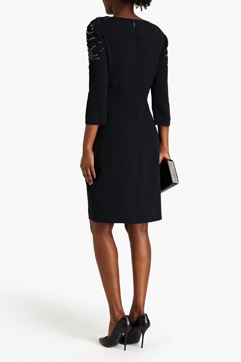 ROBERTO CAVALLI Bead-embellished crepe dress