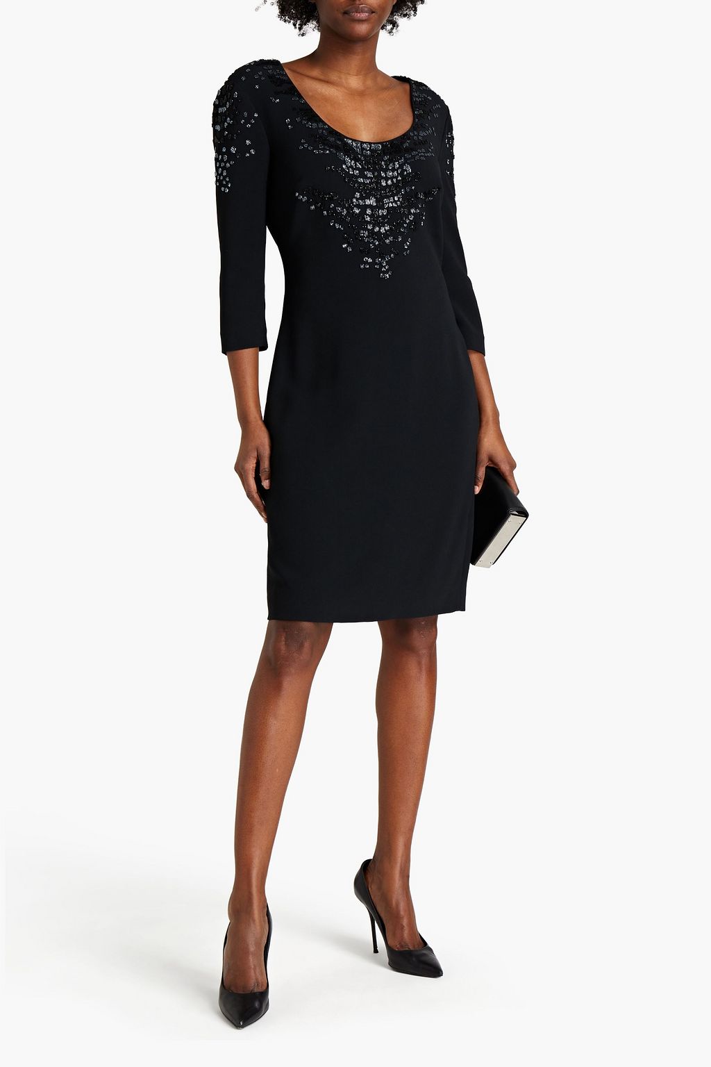 ROBERTO CAVALLI Bead-embellished crepe dress
