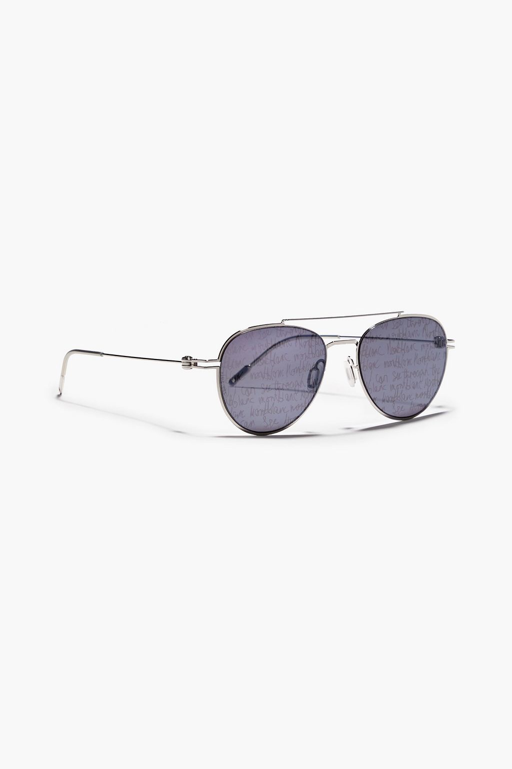MONTBLANC Aviator-style silver-tone sunglasses