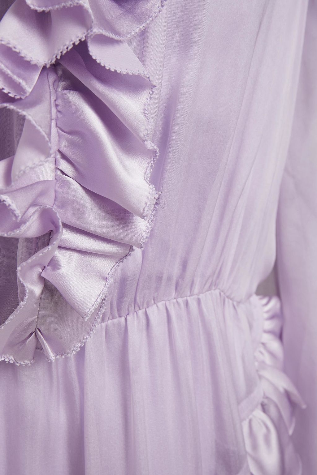 TEMPERLEY LONDON Penny satin-trimmed ruffled silk-chiffon midi dress