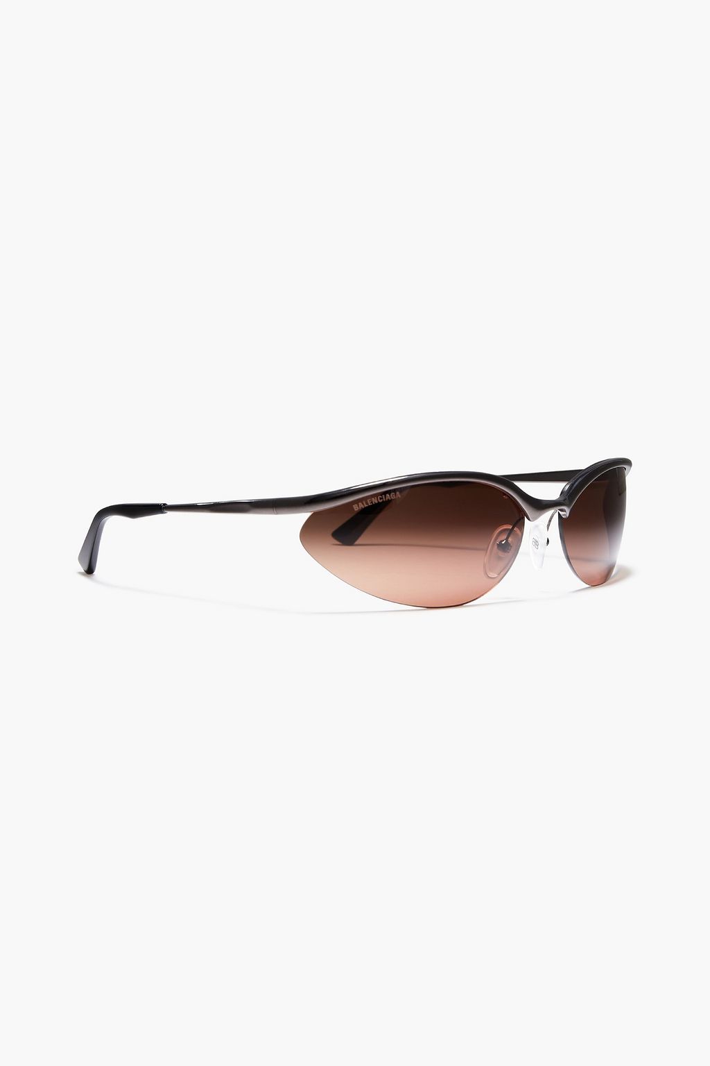 BALENCIAGA Oval-frame metal sunglasses