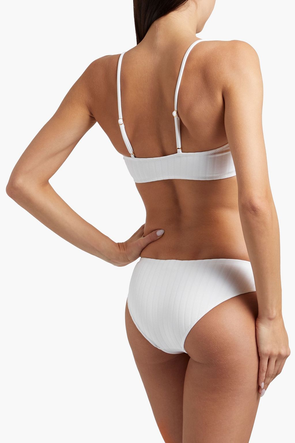 MELISSA ODABASH Tortola buckled ribbed low-rise bikini briefs
