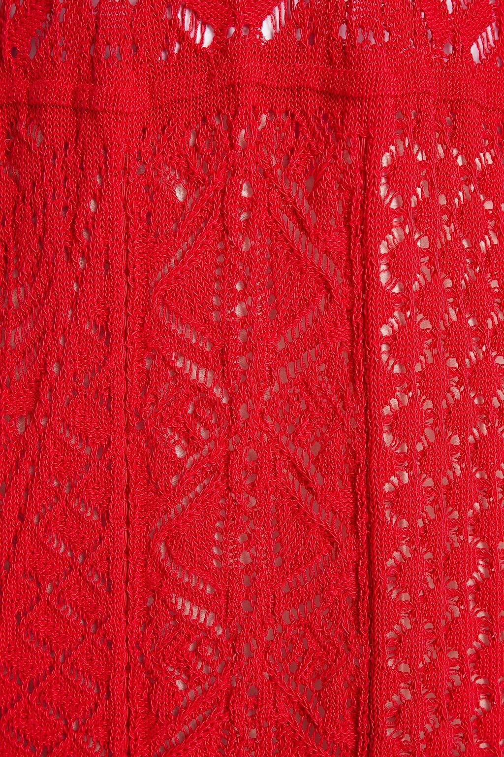 ROBERTO CAVALLI Ring-embellished pointelle-knit cotton-blend mini dress