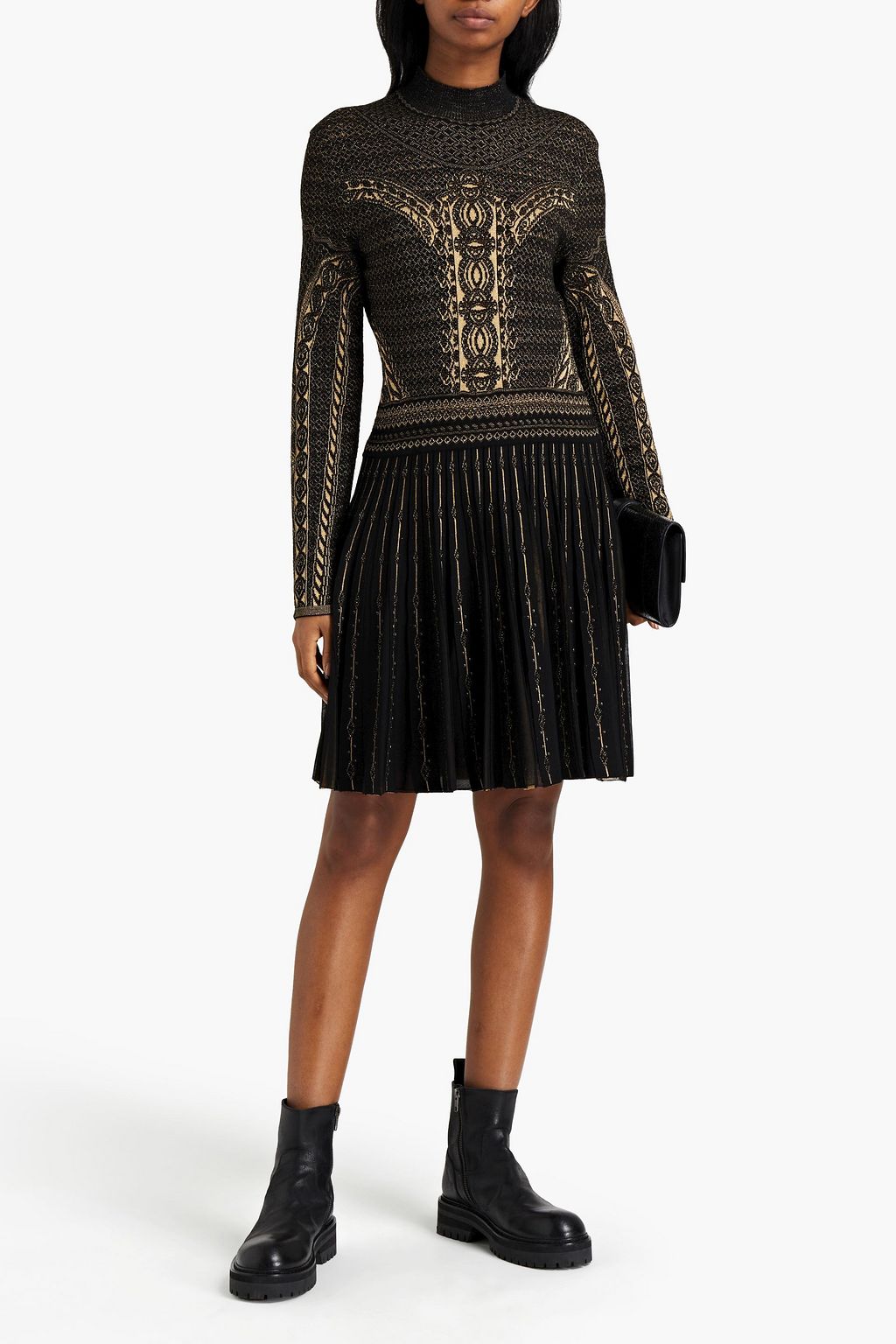 ROBERTO CAVALLI Metallic jacquard-knit dress