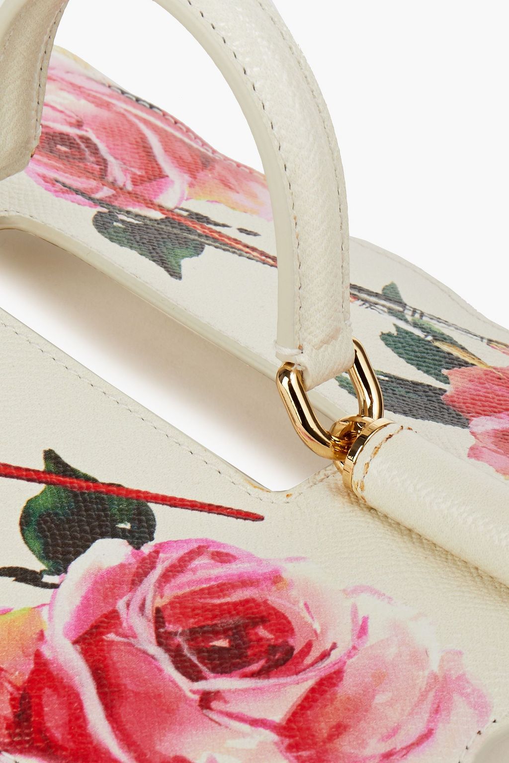 DOLCE&GABBANA Floral-print textured leather pouch