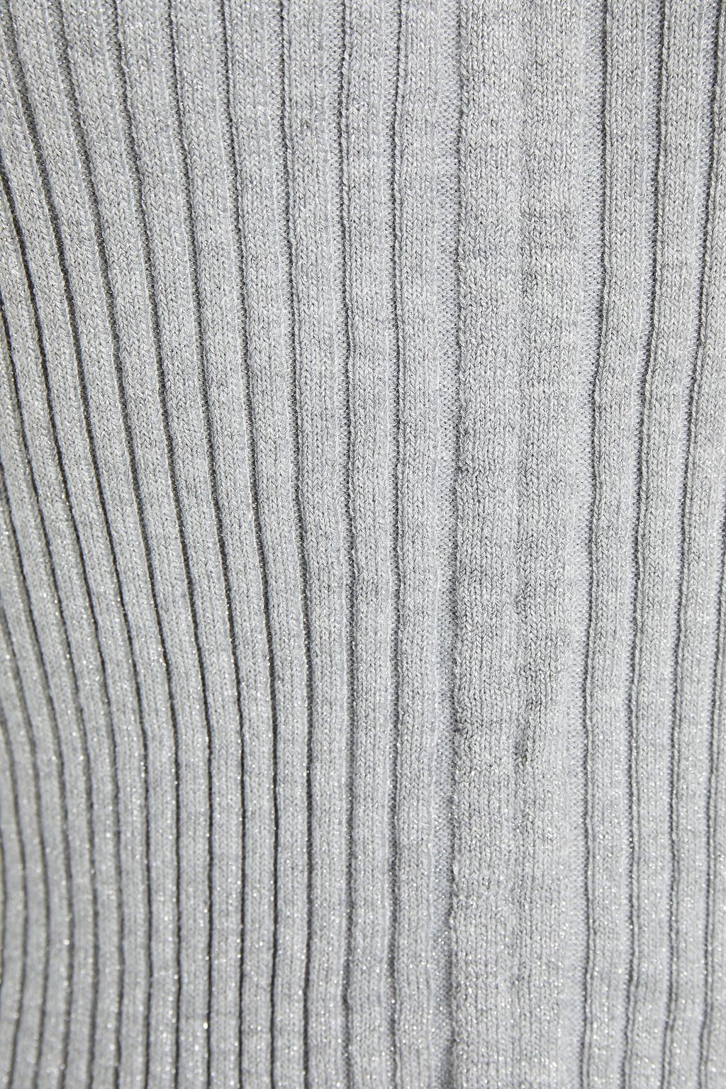 MAJE Metallic ribbed-knit top