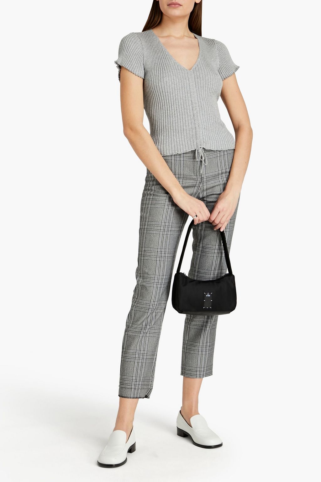 MAJE Metallic ribbed-knit top