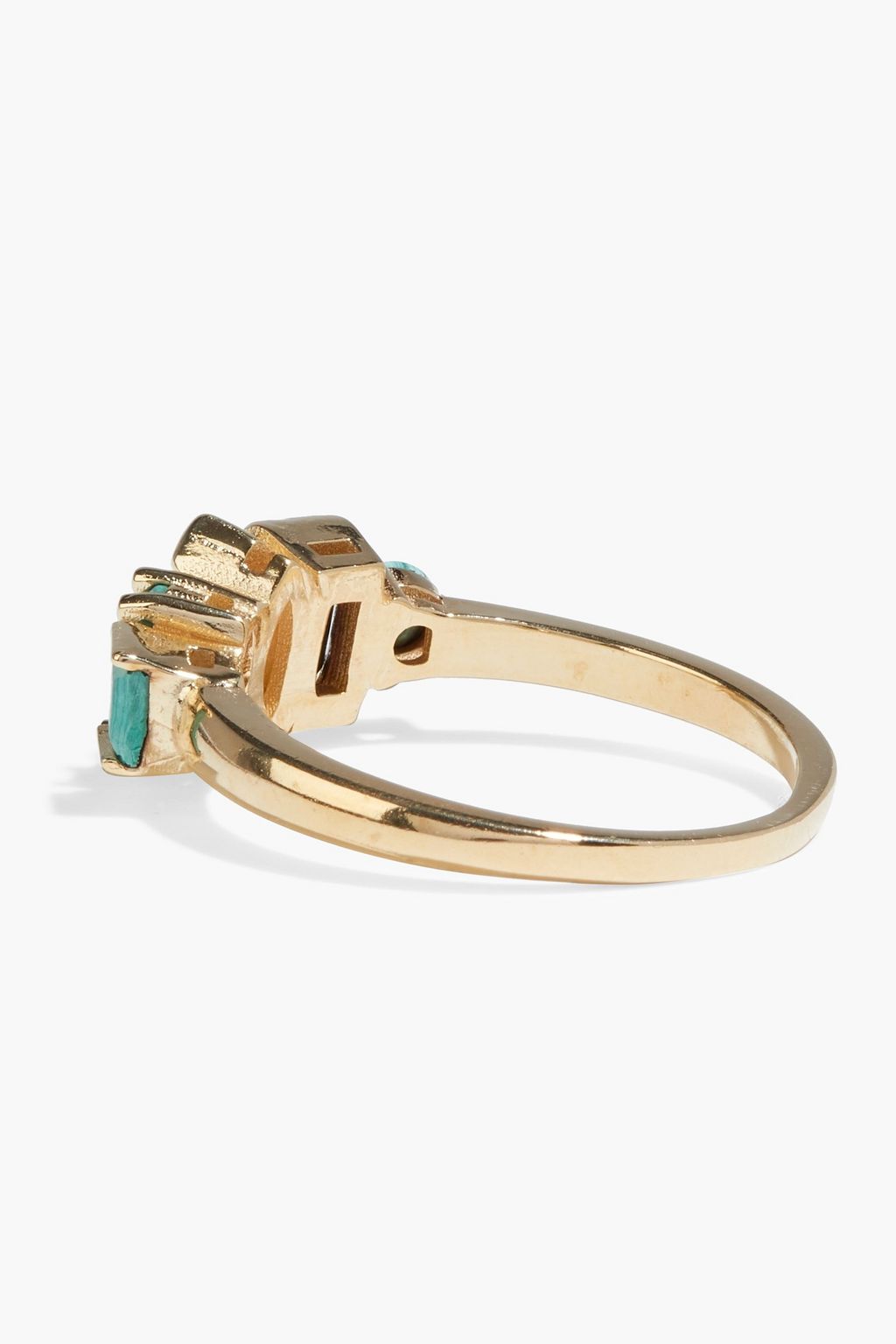 CORNELIA WEBB 24-karat gold-plated malachite and opal ring