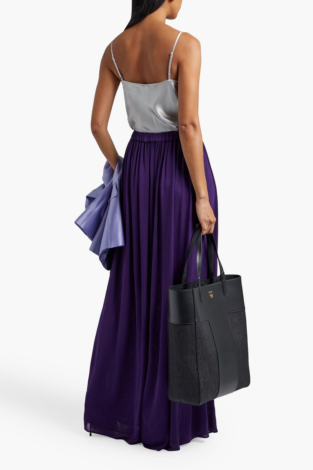 TOM FORD Gathered jersey maxi skirt