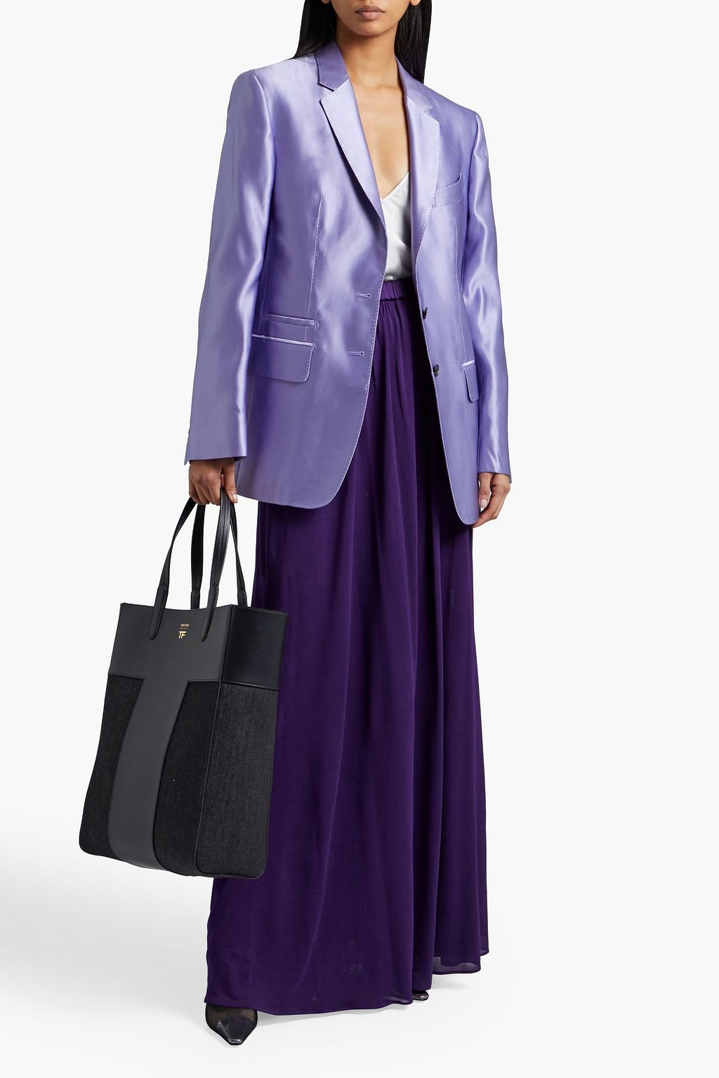 TOM FORD Gathered jersey maxi skirt