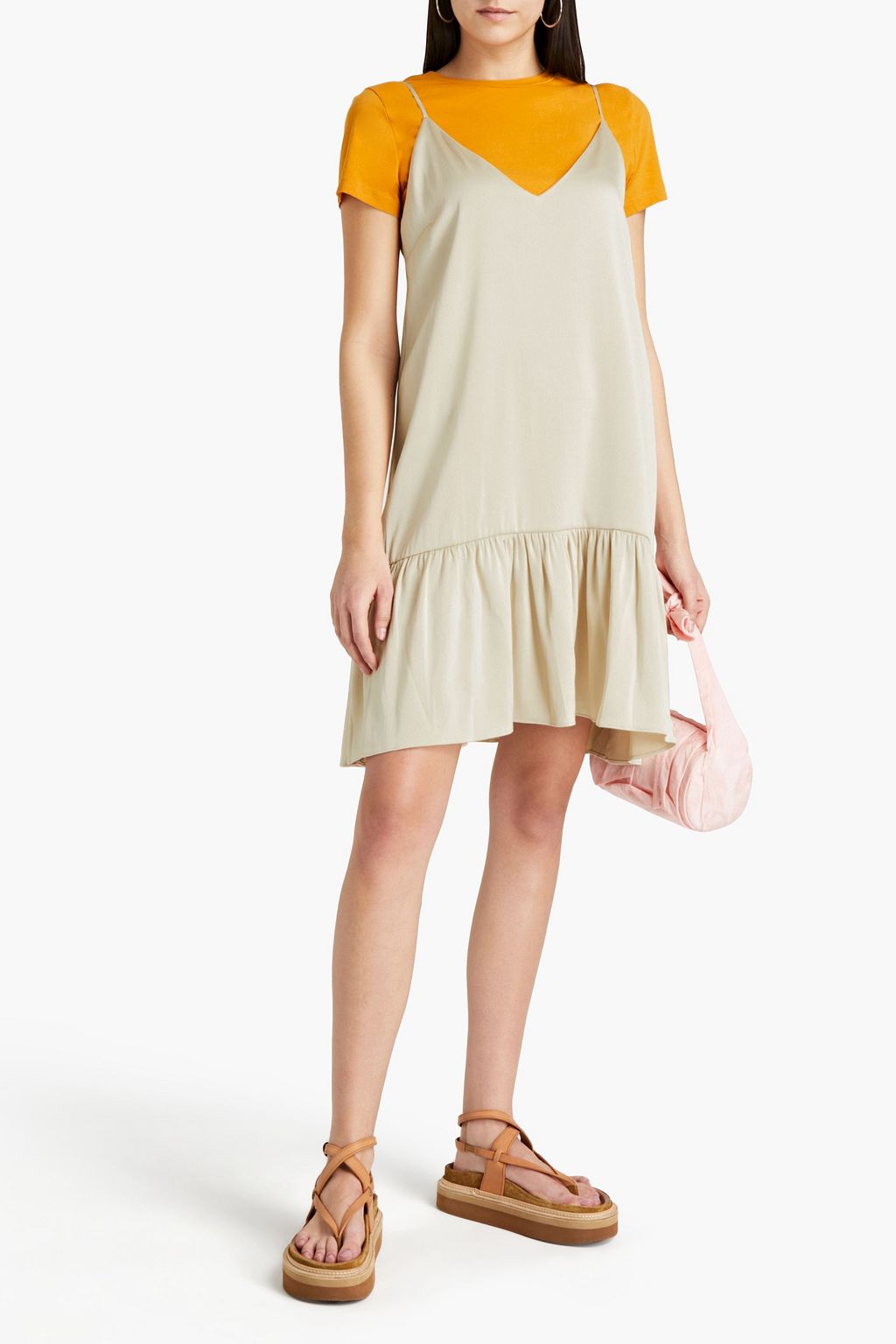 SAMSØE Φ SAMSØE Judith gathered satin-crepe mini slip dress