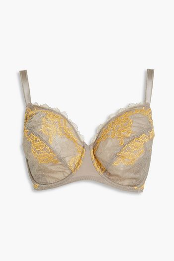 WACOAL Lace and stretch-jersey underwired balconette bra