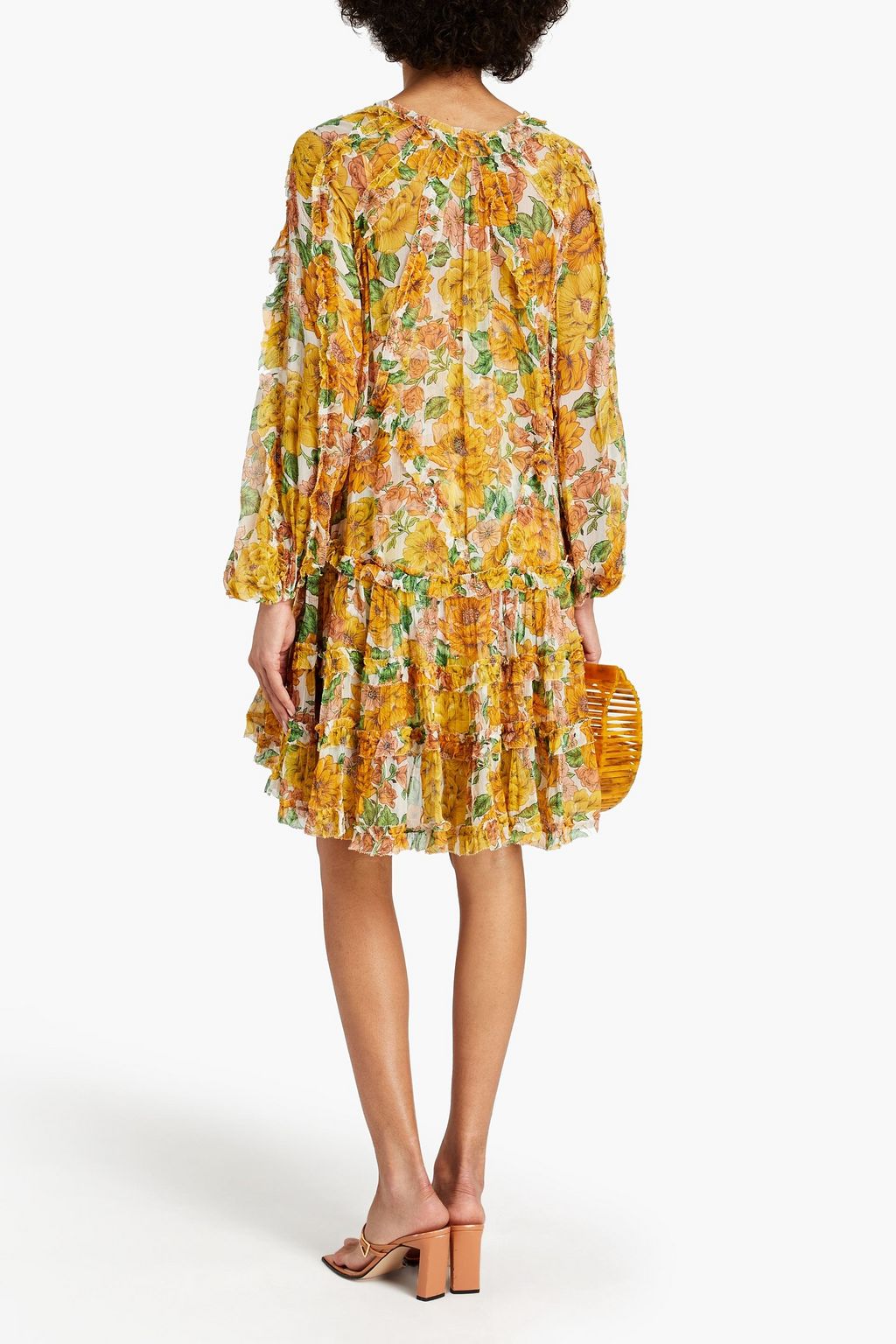 ZIMMERMANN Poppy ruffle-trimmed gathered floral-print silk-crepon mini dress