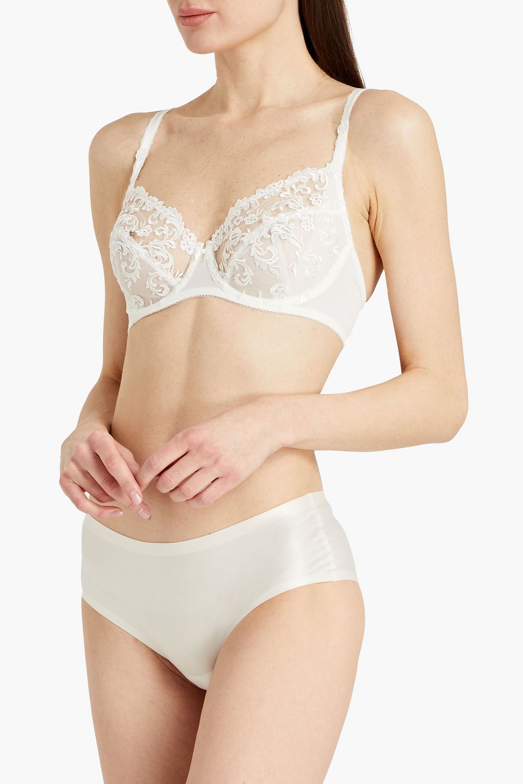 WACOAL Stretch-mesh and lace underwired bra