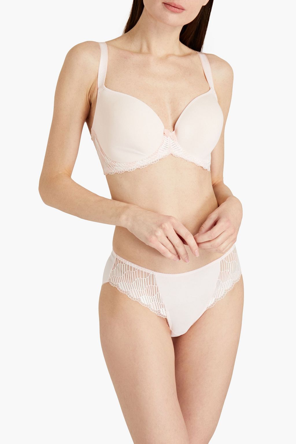 WACOAL La Femme lace and stretch-jersey mid-rise briefs
