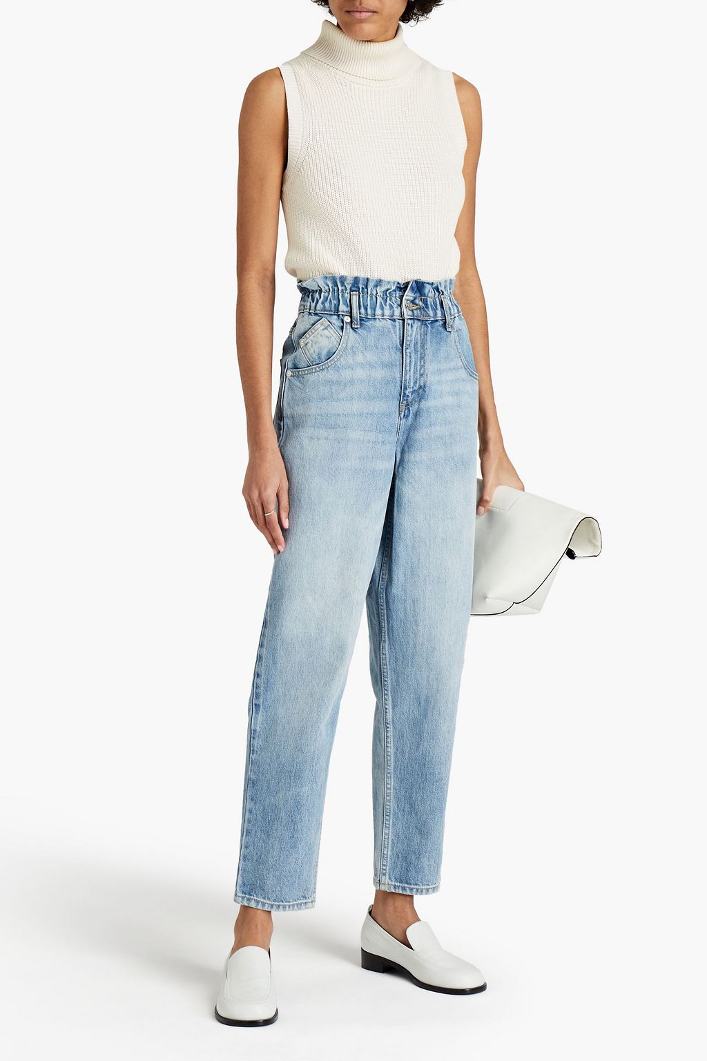 MAJE High-rise tapered jeans